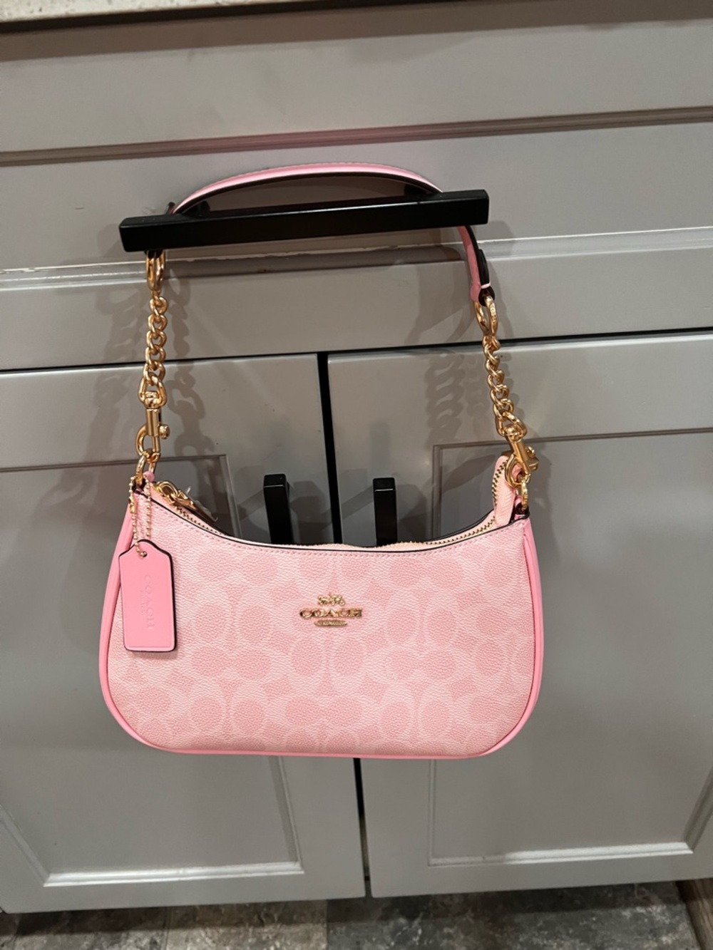COACH Pink Teri bag, Signature Logo Convertible Crossbody - Picture 4 of 6